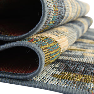 Blue 5' 3 x 8' Outdoor Modern Rectangle Rug