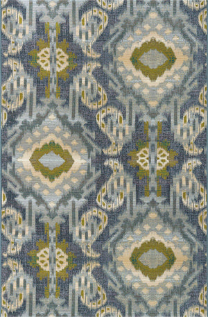 Blue 5' 3 x 8' Outdoor Modern Rectangle Rug