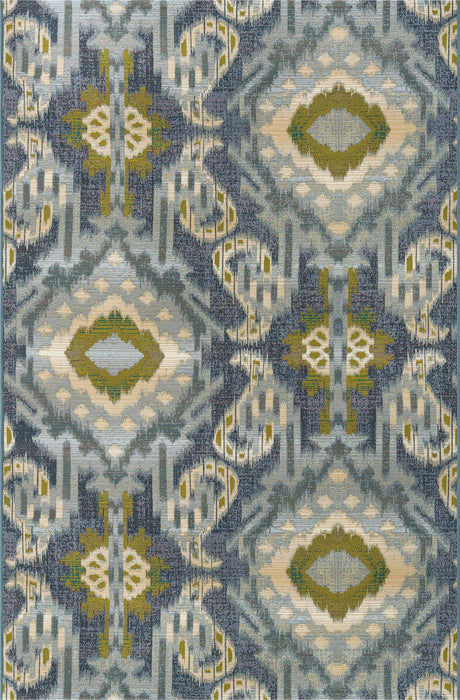 Blue 5' 3 x 8' Outdoor Modern Rectangle Rug