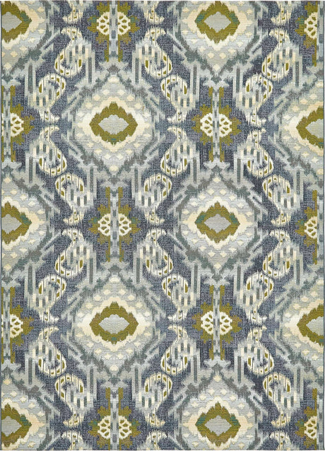 Blue 8' x 11' 4 Outdoor Modern Rectangle Rug