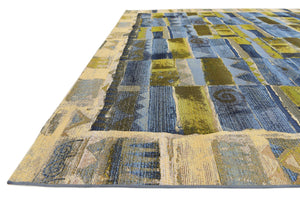 Blue 10' x 12' 2 Outdoor Modern Rectangle Rug