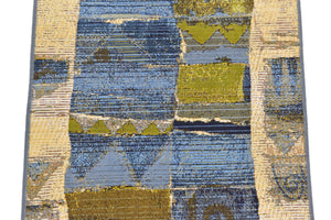 Blue 2' x 6' 1 Outdoor Modern Runner Rug