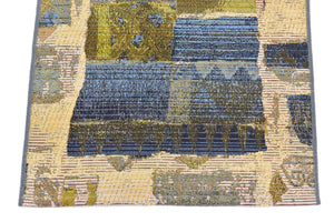 Blue 2' x 6' 1 Outdoor Modern Runner Rug