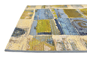 Blue 2' x 6' 1 Outdoor Modern Runner Rug