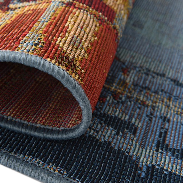 Multicolor 2' 7 x 7' Outdoor Modern Runner Area Rug Weather Resistant for Patio, Deck, Terrace, Balcony, Porch 100% Polypropylene Modern Outside Carpet for Sale at Rug Engine