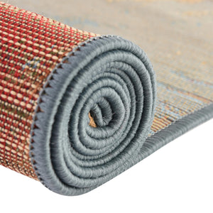 Multicolor 2' 7 x 7' Outdoor Modern Runner Area Rug Weather Resistant for Patio, Deck, Terrace, Balcony, Porch 100% Polypropylene Modern Outside Carpet for Sale at Rug Engine