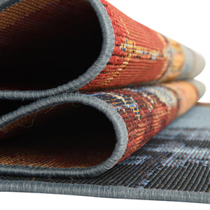 Multicolor 2' 7 x 7' Outdoor Modern Runner Area Rug Weather Resistant for Patio, Deck, Terrace, Balcony, Porch 100% Polypropylene Modern Outside Carpet for Sale at Rug Engine