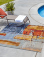 Multicolor 6' 1 x 6' 1 Outdoor Modern Square Rug