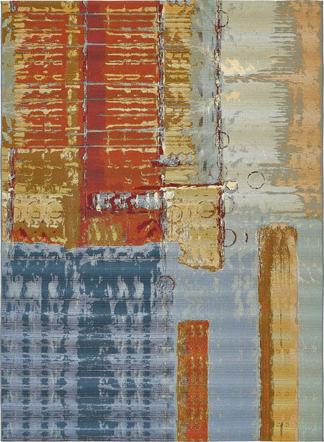 Multicolor 8' x 11' 4 Outdoor Modern Rectangle Rug
