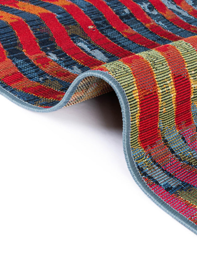 Multicolor 2' 7 x 10' Outdoor Modern Runner Area Rug Weather Resistant for Patio, Deck, Terrace, Balcony, Porch 100% Polypropylene Modern Outside Carpet for Sale at Rug Engine