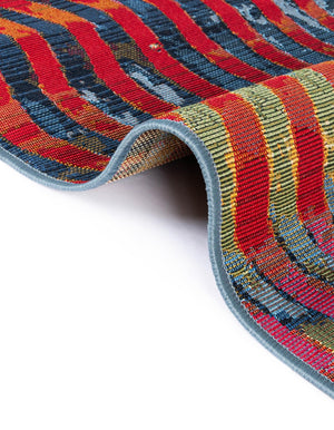 Multicolor 2' x 6' 1 Outdoor Modern Runner Rug