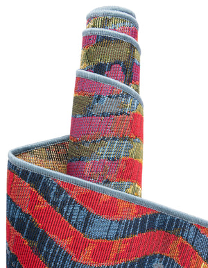 Multicolor 2' 7 x 10' Outdoor Modern Runner Area Rug Weather Resistant for Patio, Deck, Terrace, Balcony, Porch 100% Polypropylene Modern Outside Carpet for Sale at Rug Engine