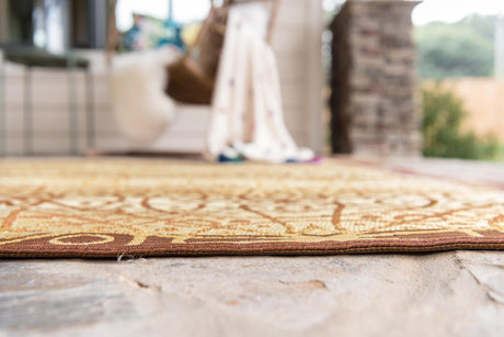 Beige and Terracotta 10' x 12' 2 Outdoor Trellis Rectangle Rug