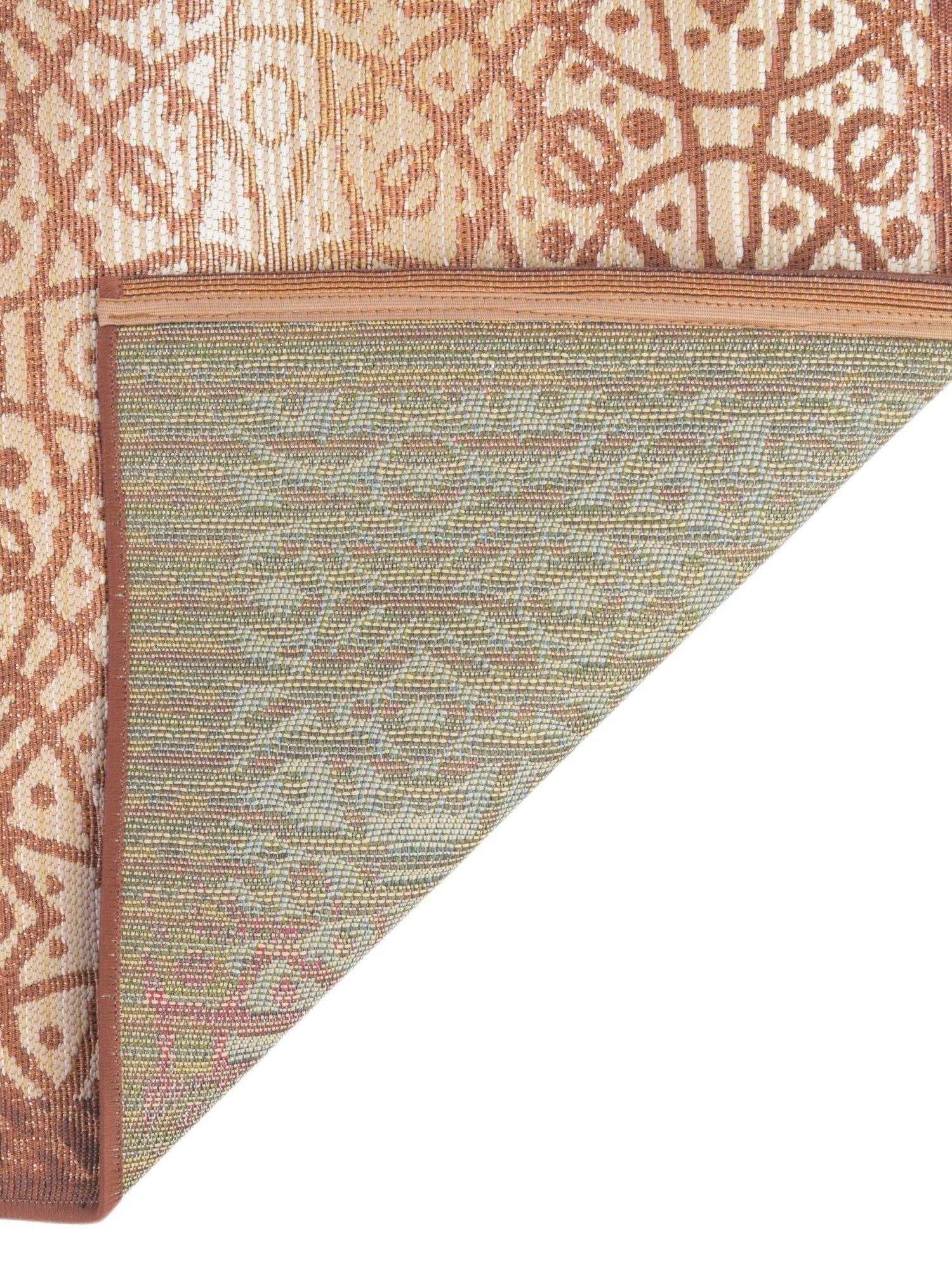 Beige and Terracotta 10' x 12' 2 Outdoor Trellis Rectangle Area Rug Weather Resistant for Patio, Deck, Terrace, Balcony, Porch Geometric Design Water Safe Outside Carpet for Sale at Rug Engine