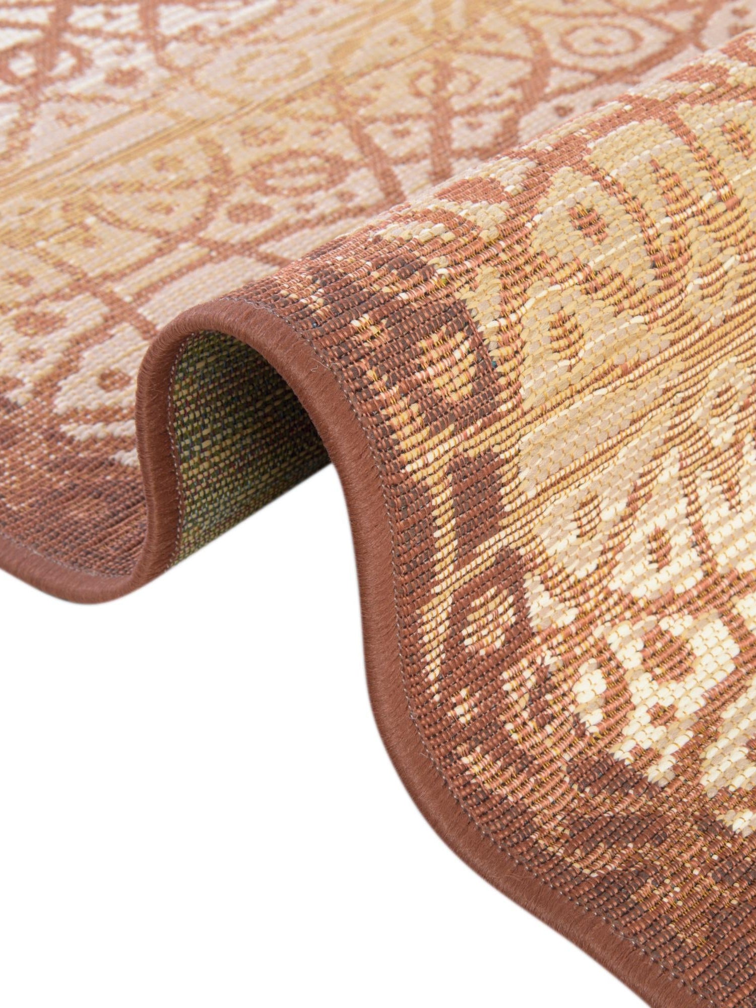 Beige and Terracotta 10' x 12' 2 Outdoor Trellis Rectangle Area Rug Weather Resistant for Patio, Deck, Terrace, Balcony, Porch Geometric Design Water Safe Outside Carpet for Sale at Rug Engine