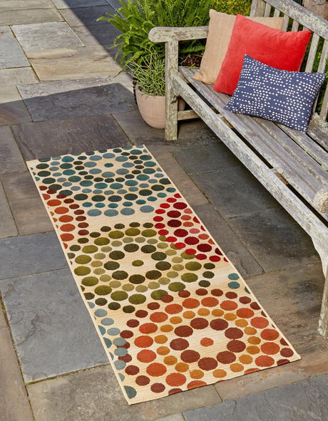 Beige 3' x 5' 3 Outdoor Modern Runner Rug
