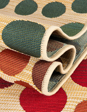 Beige 2' 7 x 11' Outdoor Modern Runner Area Rug Weather Resistant for Patio, Deck, Terrace, Balcony, Porch 100% Polypropylene Modern Outside Carpet for Sale at Rug Engine