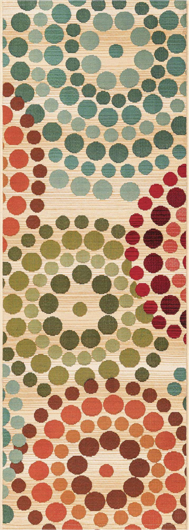Beige 2' x 6' 1 Outdoor Modern Runner Rug