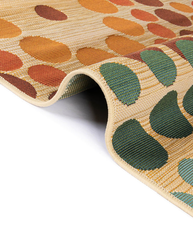 Beige 6' 1 x 6' 1 Outdoor Modern Round Rug