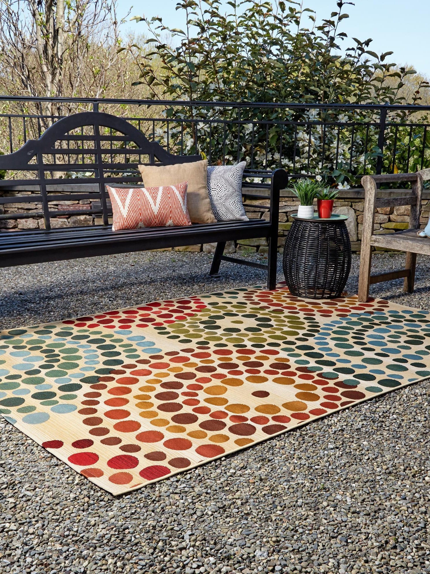 Beige 3' 3 x 5' 3 Outdoor Modern Rectangle Area Rug Weather Resistant for Patio, Deck, Terrace, Balcony, Porch 100% Polypropylene Modern Outside Carpet for Sale at Rug Engine