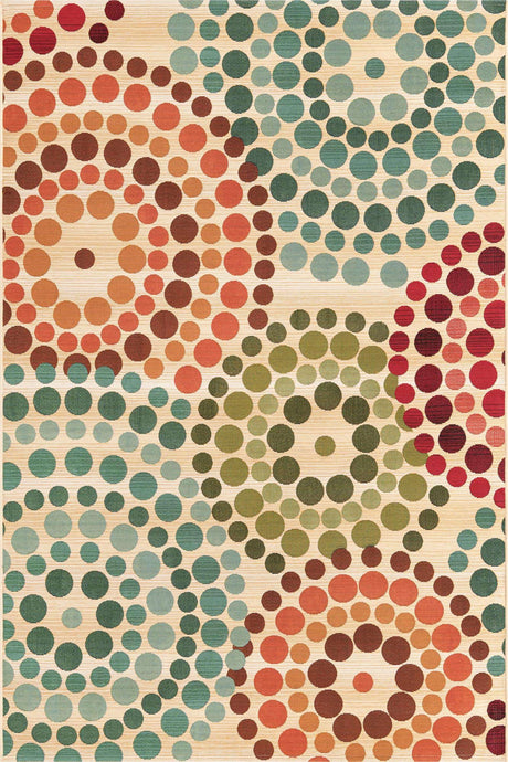 Beige 5' 3 x 8' Outdoor Modern Rectangle Rug
