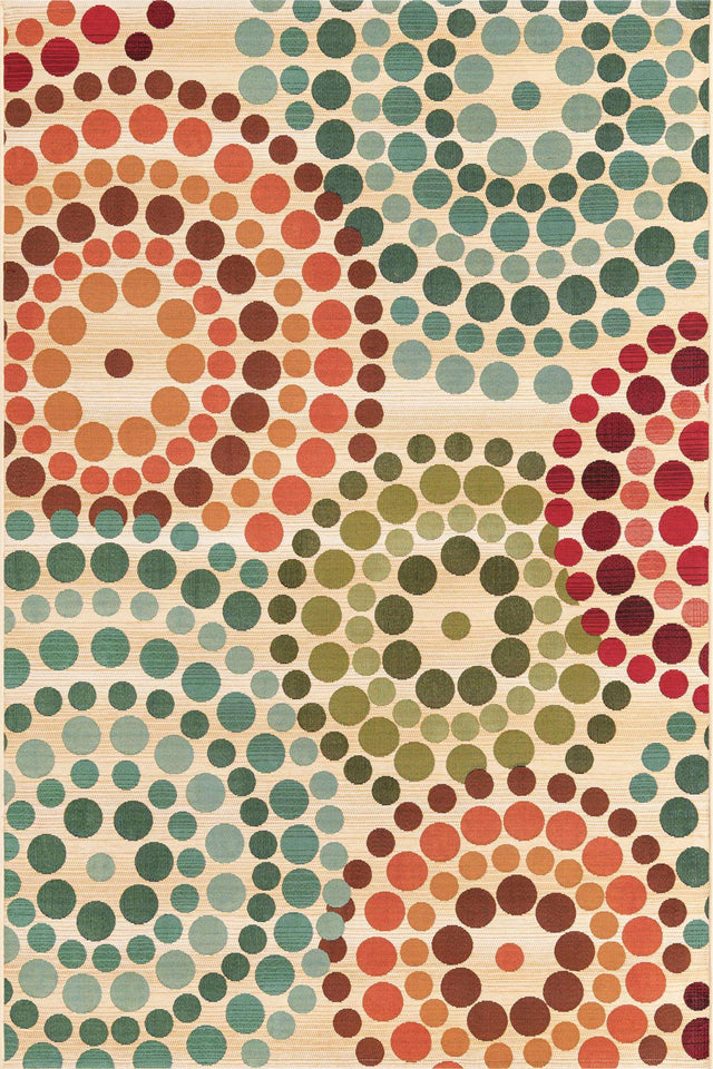 Beige 5' 3 x 8' Outdoor Modern Rectangle Rug