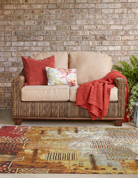 Multicolor 6' 1 x 6' 1 Outdoor Modern Square Rug