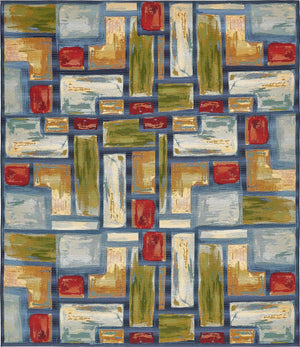 Multicolor 10' x 12' 2 Outdoor Modern Rectangle Rug