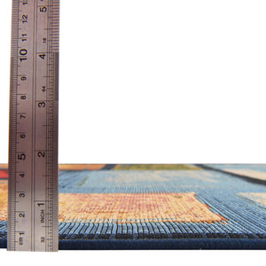 Multicolor 2' 7 x 12' Outdoor Modern Runner Area Rug Weather Resistant for Patio, Deck, Terrace, Balcony, Porch 100% Polypropylene Modern Outside Carpet for Sale at Rug Engine