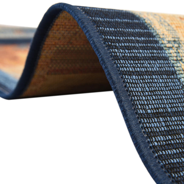 Multicolor 2' 7 x 12' Outdoor Modern Runner Area Rug Weather Resistant for Patio, Deck, Terrace, Balcony, Porch 100% Polypropylene Modern Outside Carpet for Sale at Rug Engine