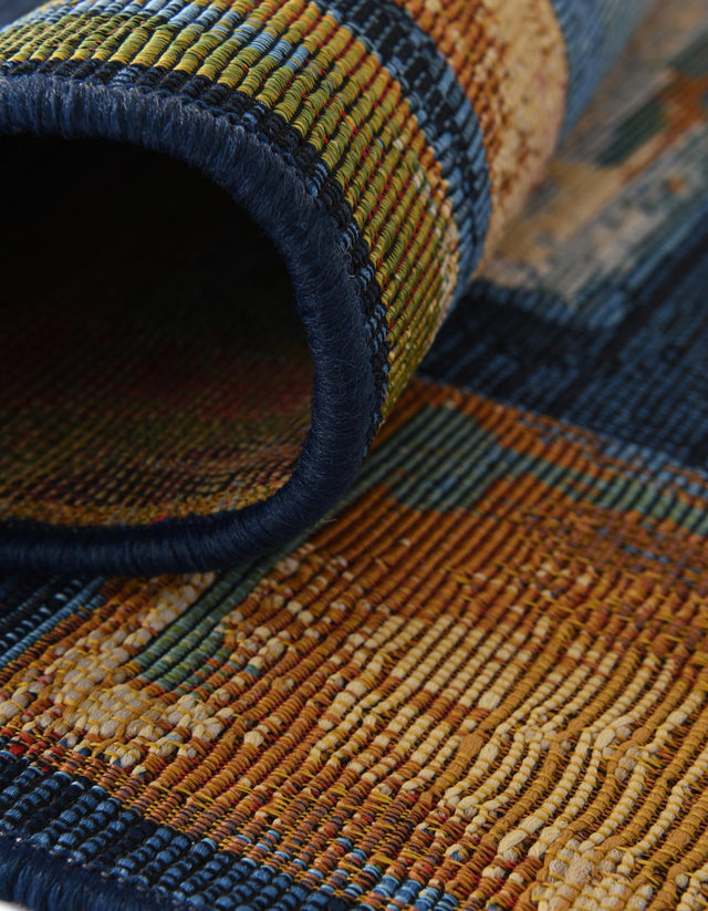 Multicolor 8' x 8' Outdoor Modern Round Rug