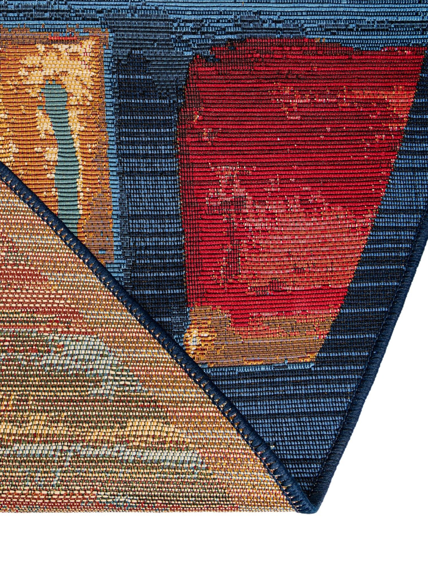 Multicolor 2' 7 x 2' 7 Outdoor Modern Round Area Rug Weather Resistant for Patio, Deck, Terrace, Balcony, Porch 100% Polypropylene Modern Outside Carpet for Sale at Rug Engine