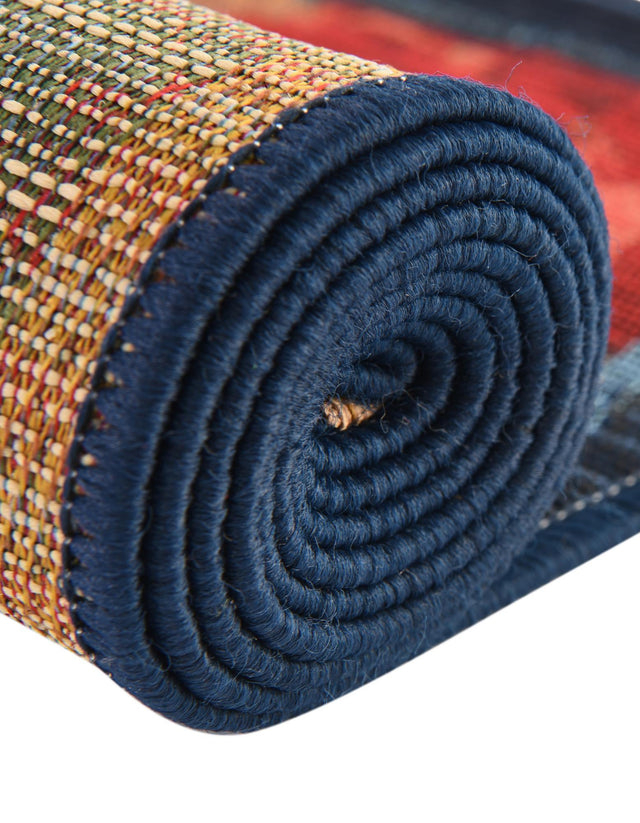 Multicolor 8' x 8' Outdoor Modern Round Rug