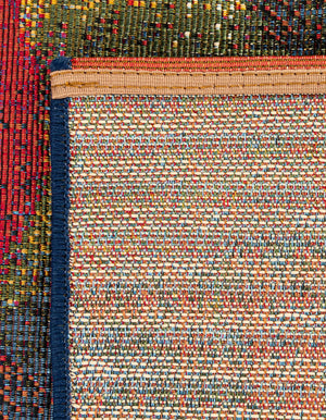 Multicolor 2' 7 x 7' Outdoor Modern Runner Area Rug Weather Resistant for Patio, Deck, Terrace, Balcony, Porch 100% Polypropylene Modern Outside Carpet for Sale at Rug Engine