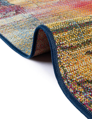 Multicolor 2' 7 x 7' Outdoor Modern Runner Area Rug Weather Resistant for Patio, Deck, Terrace, Balcony, Porch 100% Polypropylene Modern Outside Carpet for Sale at Rug Engine