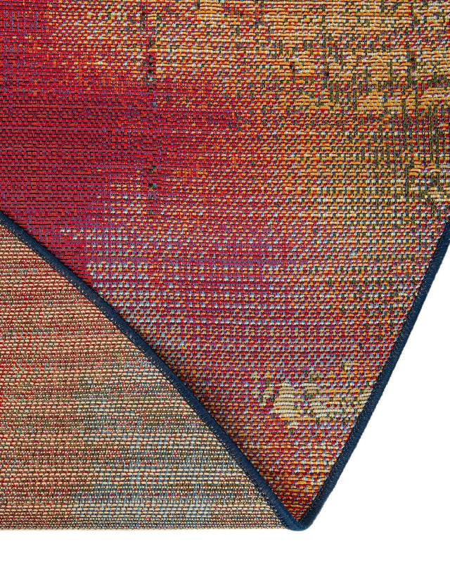 Multicolor 2' 7 x 2' 7 Outdoor Modern Round Area Rug Weather Resistant for Patio, Deck, Terrace, Balcony, Porch 100% Polypropylene Modern Outside Carpet for Sale at Rug Engine