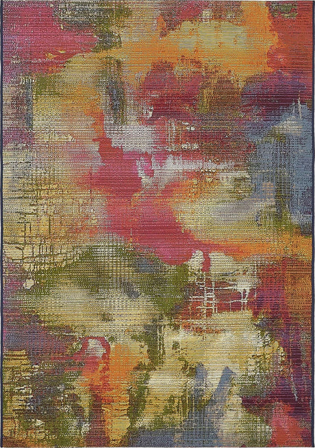 Multicolor 4' 1 x 6' 1 Outdoor Modern Rectangle Rug