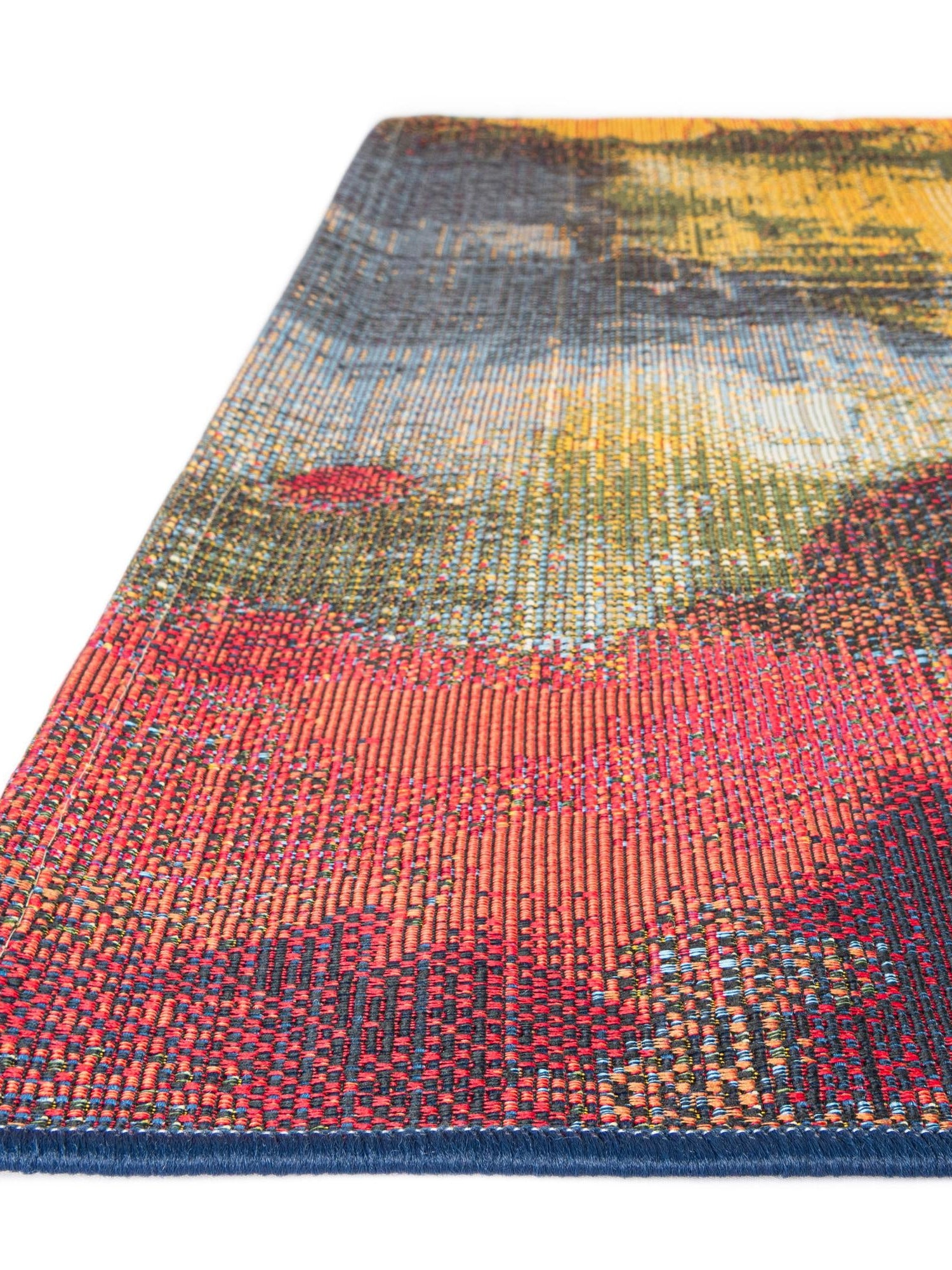 Multicolor 5' 3 x 8' Outdoor Modern Rectangle Area Rug Weather Resistant for Patio, Deck, Terrace, Balcony, Porch 100% Polypropylene Modern Outside Carpet for Sale at Rug Engine
