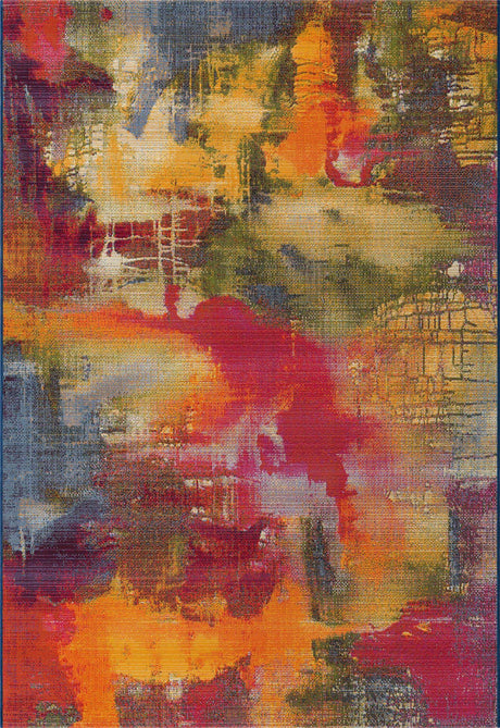 Multicolor 5' 3 x 8' Outdoor Modern Rectangle Rug