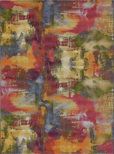 Multicolor 8' x 11' 4 Outdoor Modern Rectangle Rug