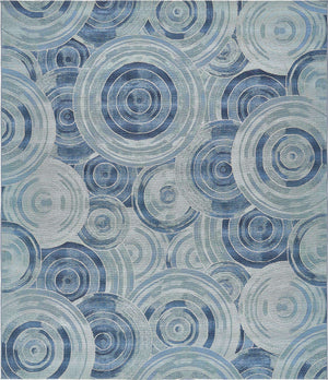 Light Blue 10' x 12' 2 Outdoor Modern Rectangle Rug