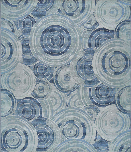 Light Blue 10' x 12' 2 Outdoor Modern Rectangle Rug