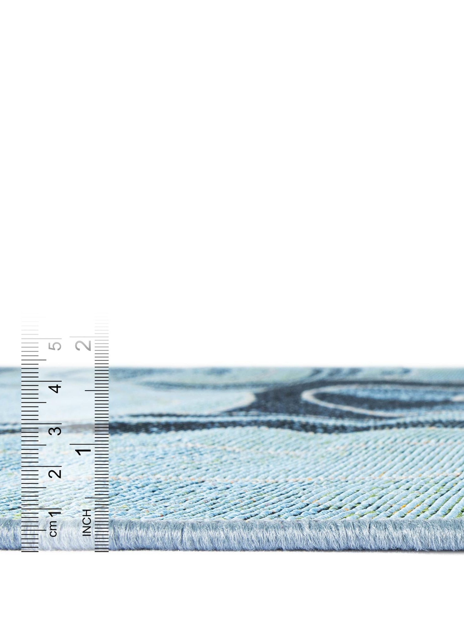 Light Blue 2' 2 x 3' 1 Outdoor Modern Rectangle Area Rug Weather Resistant for Patio, Deck, Terrace, Balcony, Porch