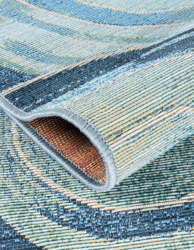 Light Blue 4' 1 x 6' 1 Outdoor Modern Rectangle Rug