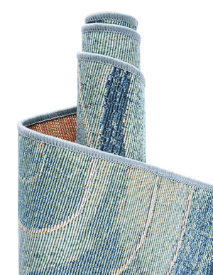 Light Blue 4' 1 x 6' 1 Outdoor Modern Rectangle Rug