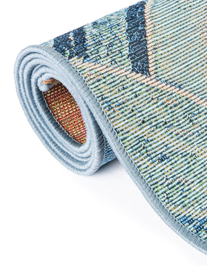 Light Blue 10' x 12' 2 Outdoor Modern Rectangle Rug
