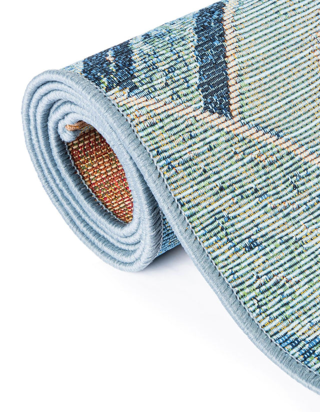 Light Blue 4' 1 x 6' 1 Outdoor Modern Rectangle Rug