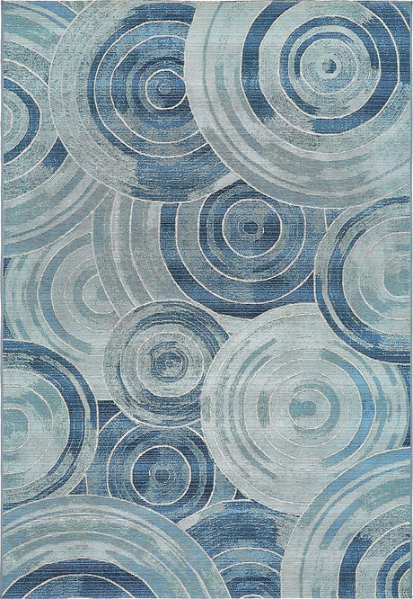 Light Blue 5' 3 x 8' Outdoor Modern Rectangle Rug