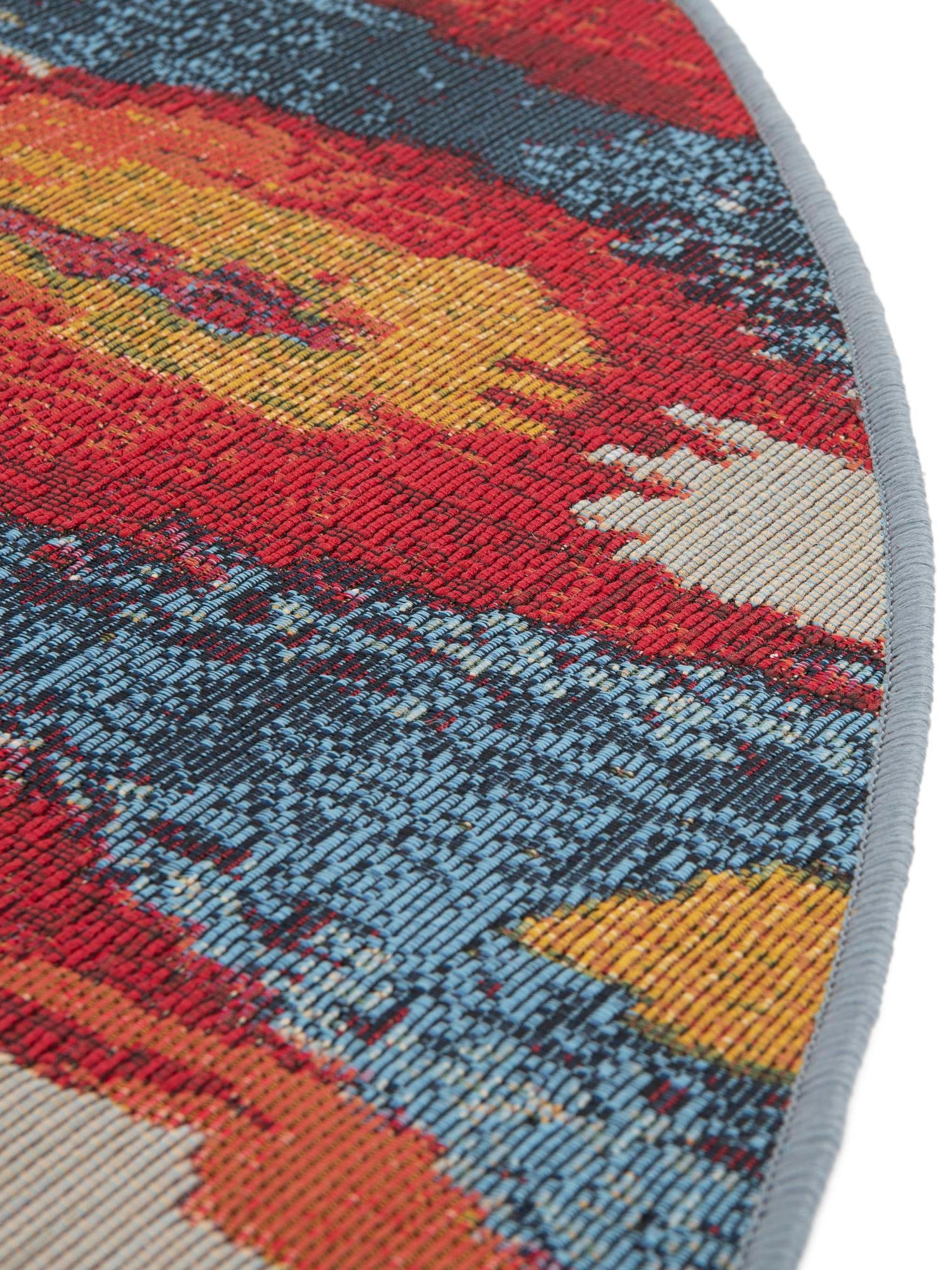 Multicolor 10' x 10' Outdoor Modern Round Area Rug Weather Resistant for Patio, Deck, Terrace, Balcony, Porch 100% Polypropylene Modern Outside Carpet for Sale at Rug Engine