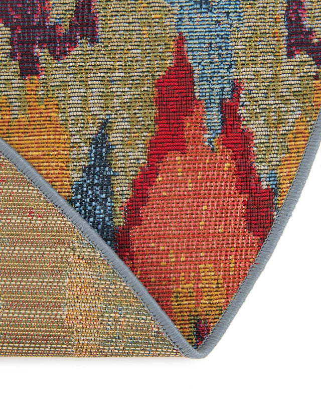 Multicolor 10' x 10' Outdoor Modern Round Area Rug Weather Resistant for Patio, Deck, Terrace, Balcony, Porch 100% Polypropylene Modern Outside Carpet for Sale at Rug Engine